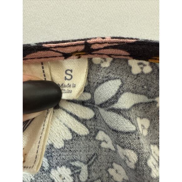 White Crow Women's S Cottagecore Floral Wrap Crop Blouse Boho Fairy Whimsical - Picture 6 of 12